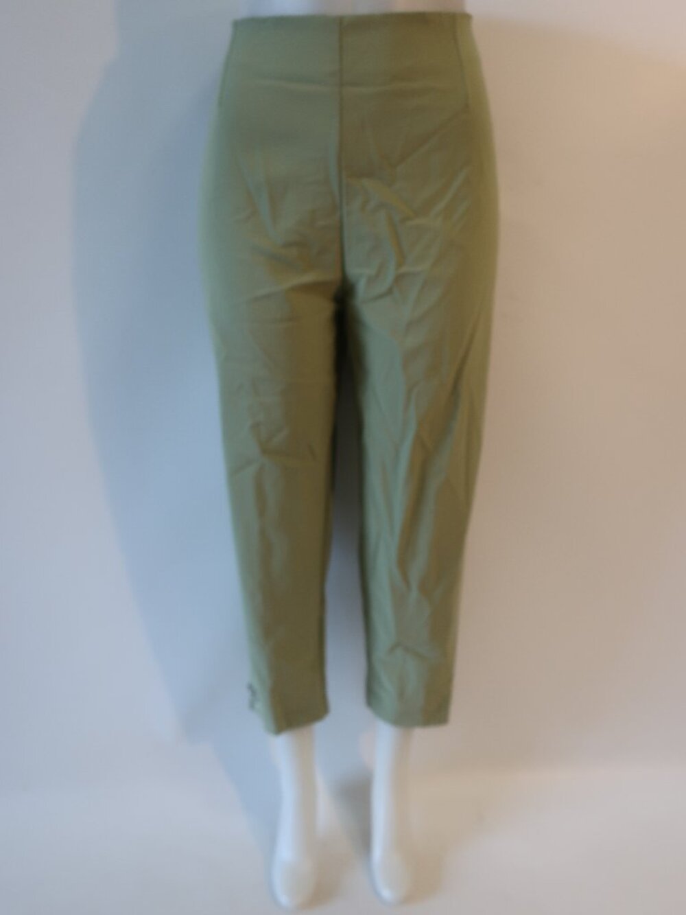 Womens Equestrian Olive Green (Item-66) Flat Front Horsebit Ankle Cropped Pant L